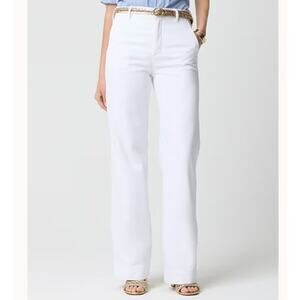 NWT J. Crew Wide Leg White Drapey Denim Trouser Size 29